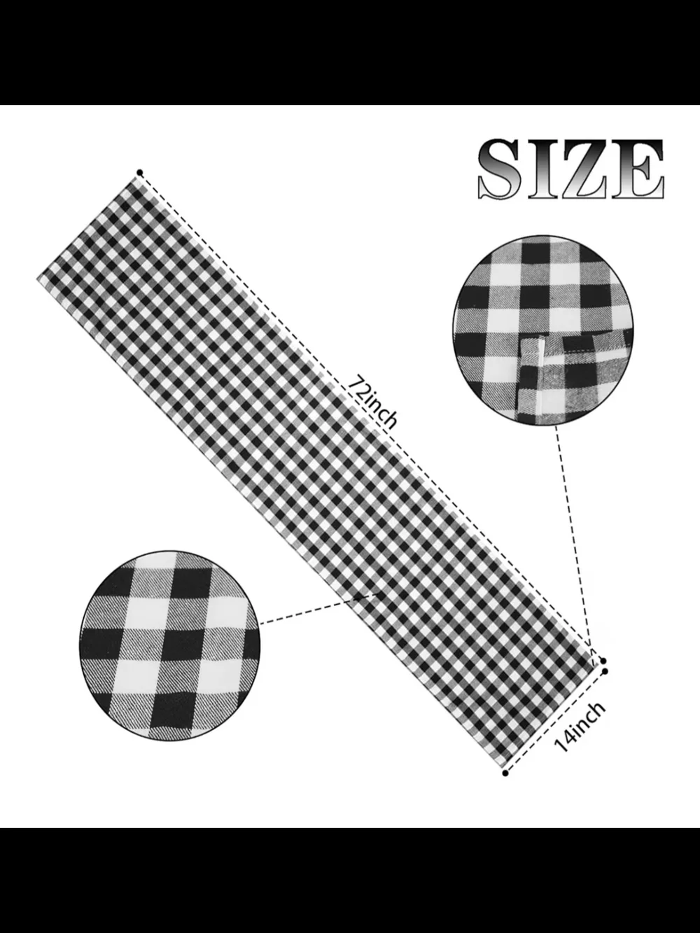 Black and White Buffalo Check Table Runner - Home Dining